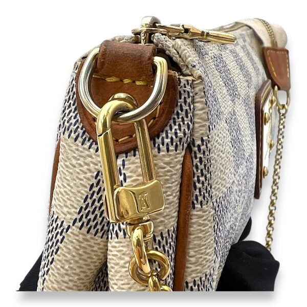 Eva Damier Azur Shoulder Bag in Coated Canvas, Gold hardware - Image 7