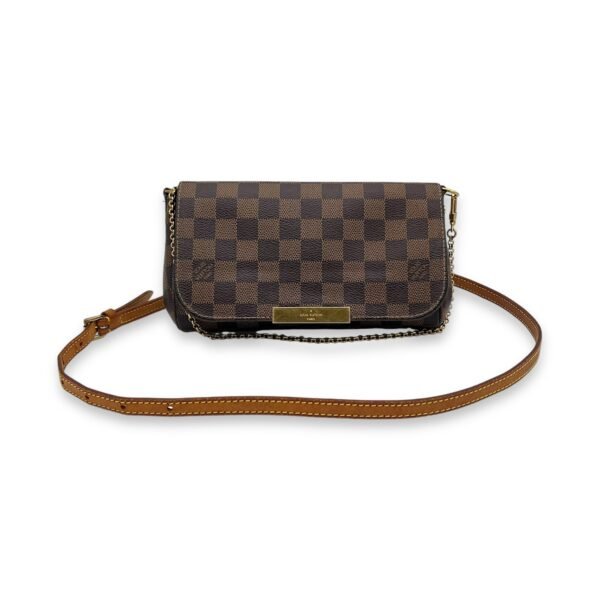 Favourite Damier Ebene Crossbody Bag in Coated Canvas, Gold hardware - Image 9