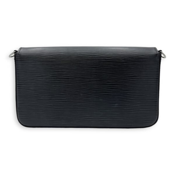 Felicie Black Wallet On Chain in Epi Leather, Silver hardware - Image 4