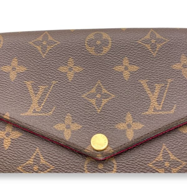 Felicie Brown Wallet On Chain in Monogram Coated Canvas, Gold hardware - Image 7