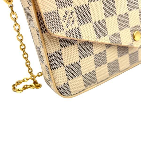 Felicie Damier Azur Crossbody Bag in Coated Canvas, Gold hardware - Image 10