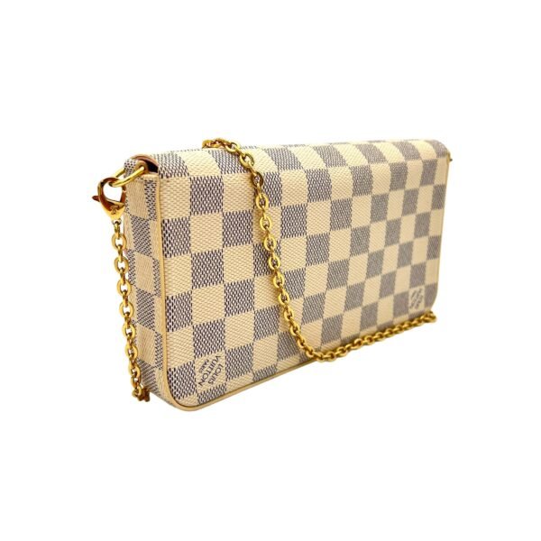 Felicie Damier Azur Crossbody Bag in Coated Canvas, Gold hardware - Image 4