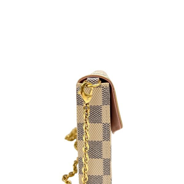 Felicie Damier Azur Crossbody Bag in Coated Canvas, Gold hardware - Image 8