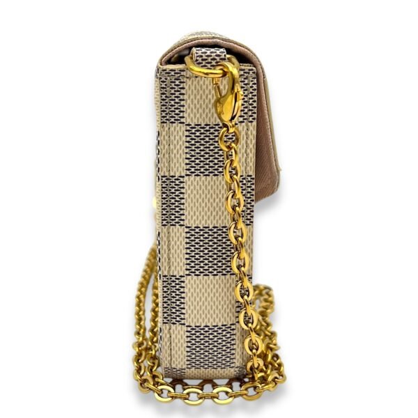Felicie Damier Azur Wallet On Chain in Coated Canvas, Gold hardware - Image 3