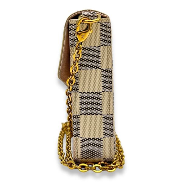 Felicie Damier Azur Wallet On Chain in Coated Canvas, Gold hardware - Image 4