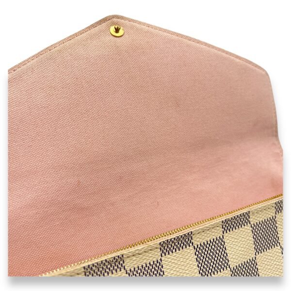 Felicie Damier Azur Wallet On Chain in Coated Canvas, Gold hardware - Image 7