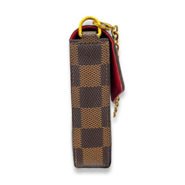 Felicie Damier Ebene Wallet On Chain in Coated Canvas, Gold hardware - Image 3