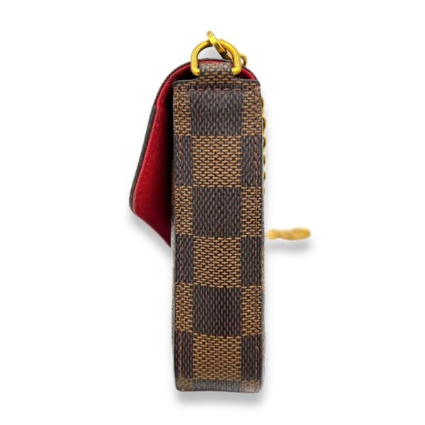 Felicie Damier Ebene Wallet On Chain in Coated Canvas, Gold hardware - Image 4