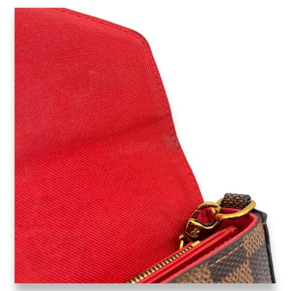 Felicie Damier Ebene Wallet On Chain in Coated Canvas, Gold hardware - Image 7