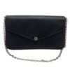 Felicie Pochette Black Wallet on Chain in Epi Leather, Silver hardware