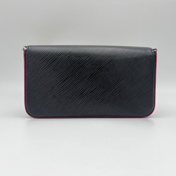 Felicie Pochette Black Wallet on Chain in Epi Leather, Silver hardware - Image 2