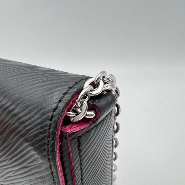 Felicie Pochette Black Wallet on Chain in Epi Leather, Silver hardware - Image 7
