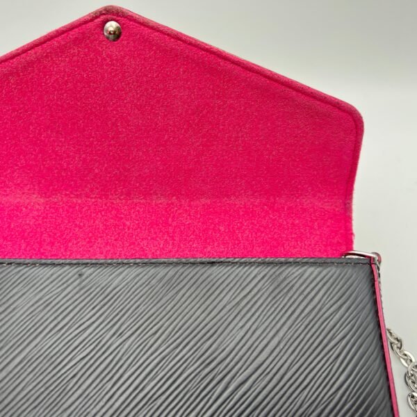 Felicie Pochette Black Wallet on Chain in Epi Leather, Silver hardware - Image 9