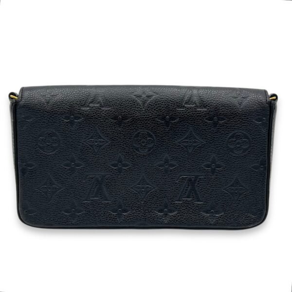 Felicie Wallet On Chain Black in Empreinte Leather, Gold hardware - Image 2