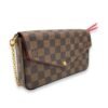 Felicie Wallet On Chain Brown in Coated Canvas, Gold hardware - Image 3