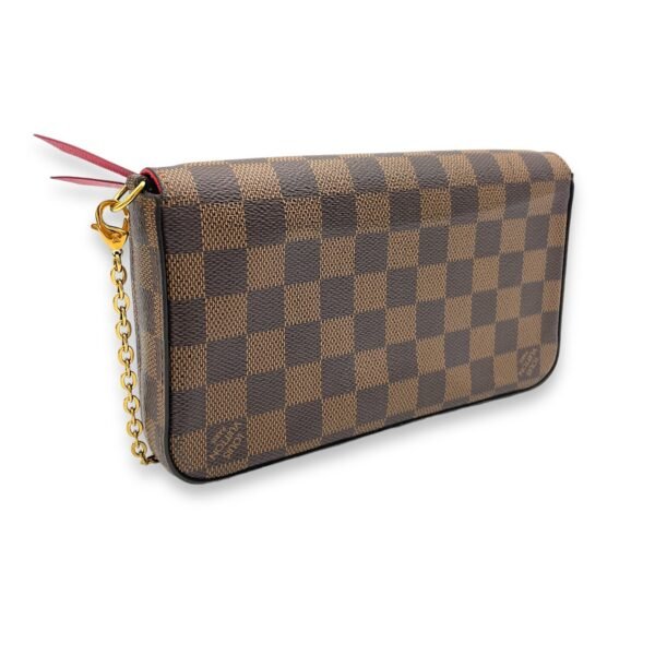 Felicie Wallet On Chain Brown in Coated Canvas, Gold hardware - Image 4