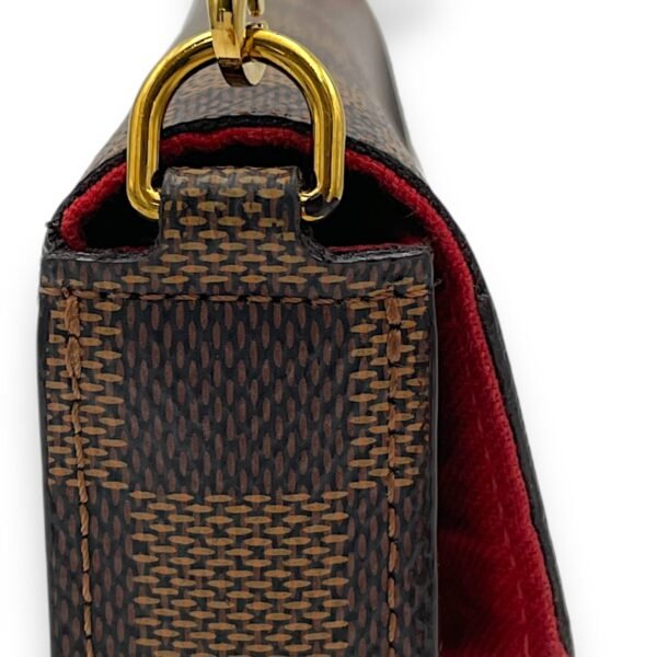 Felicie Wallet On Chain Brown in Coated Canvas, Gold hardware - Image 8
