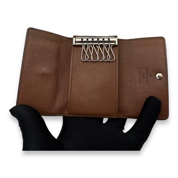 Flap Brown Key Holder in Monogram Coated Canvas, Gold hardware - Image 9