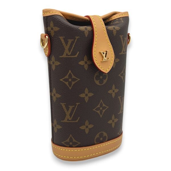 Fold Me Brown Crossbody Bag in Monogram Coated Canvas, Gold hardware - Image 3