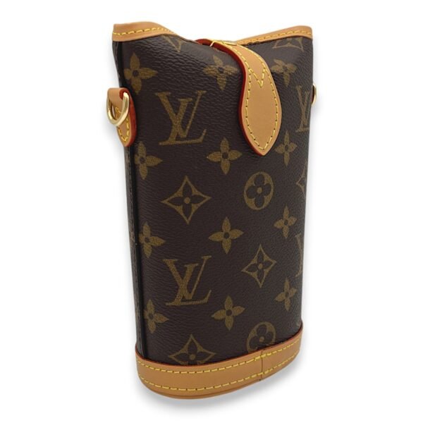 Fold Me Brown Crossbody Bag in Monogram Coated Canvas, Gold hardware - Image 4