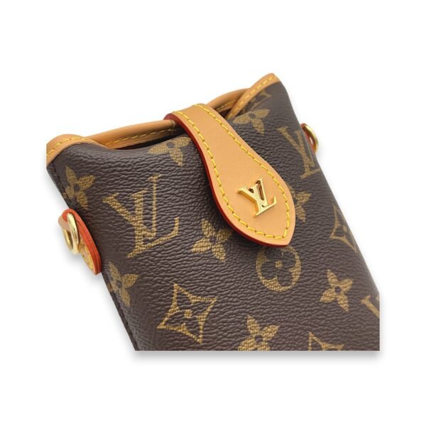 Fold Me Brown Crossbody Bag in Monogram Coated Canvas, Gold hardware - Image 6