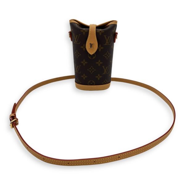 Fold Me Brown Crossbody Bag in Monogram Coated Canvas, Gold hardware - Image 10
