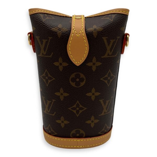 Fold Me Brown Crossbody Bag in Monogram Coated Canvas, Gold hardware - Image 2