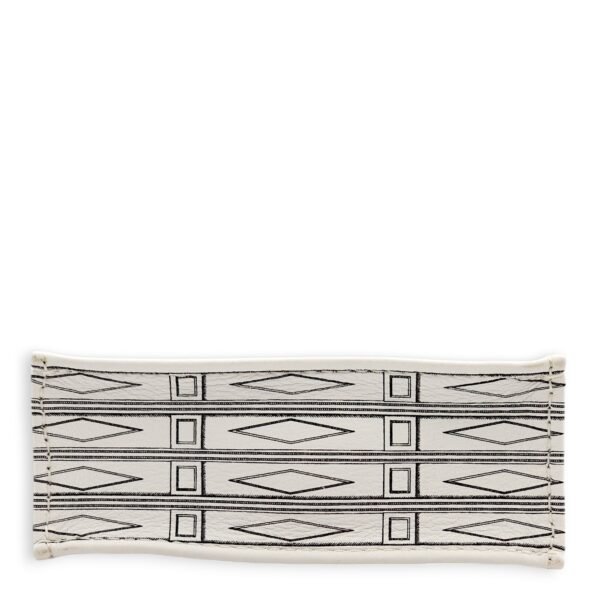 Fornasetti Petite Sac Plat White/Monogram Crossbody Bag in Canvas, Gold hardware - Image 5