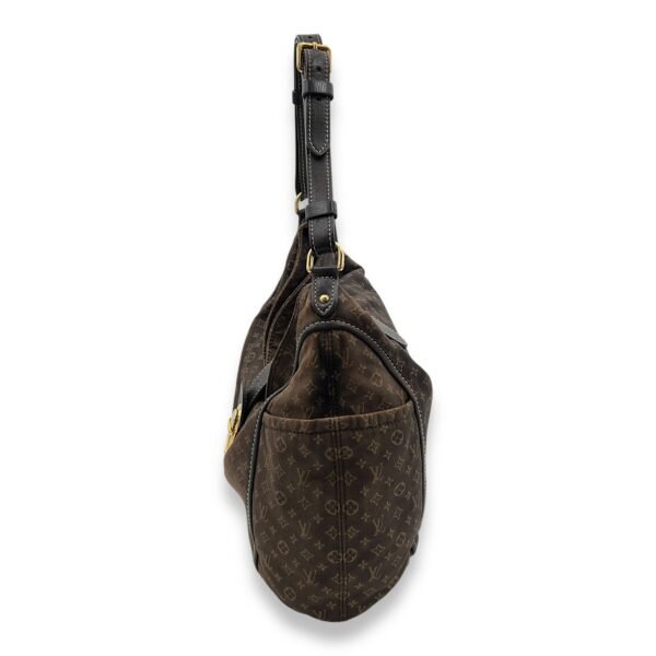 Fusain Idylle Romance Brown Shoulder Bag in Canvas, Gold hardware - Image 4