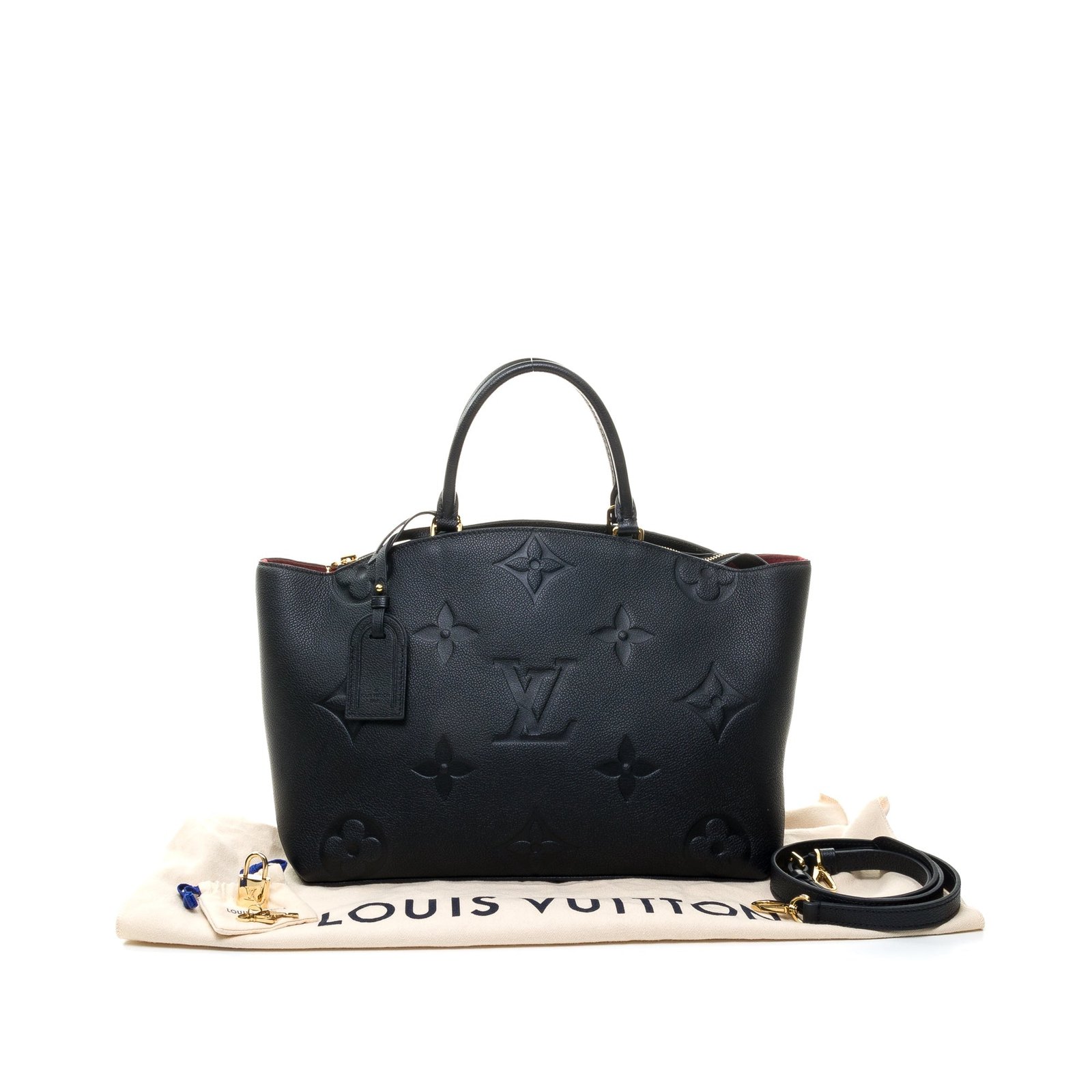 Grand Palais MM Black Top Handle Bag in Monogram Empreinte Leather, Gold hardware - Image 6