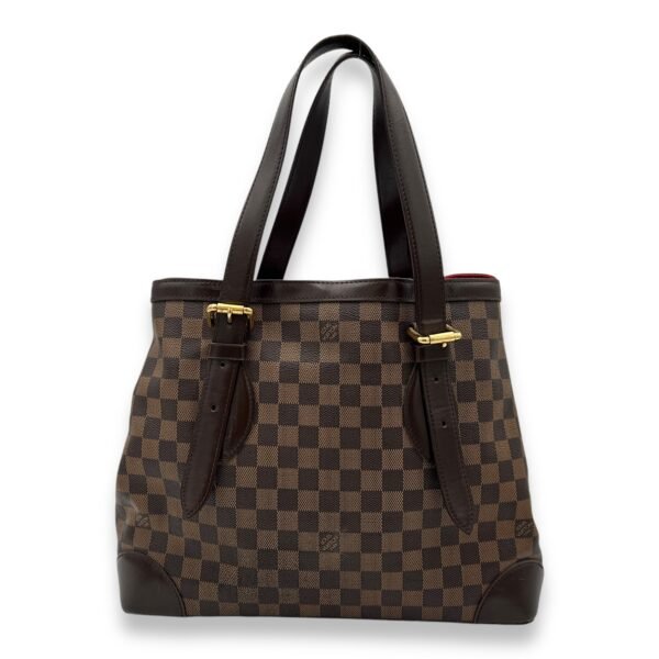 Hampstead MM Damier Ebene Top Handle Bag in Coated Canvas, Gold hardware - Image 2