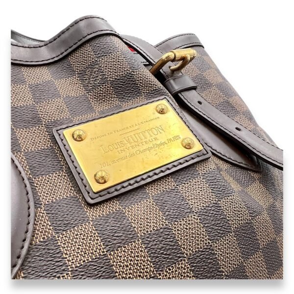 Hampstead MM Damier Ebene Top Handle Bag in Coated Canvas, Gold hardware - Image 6