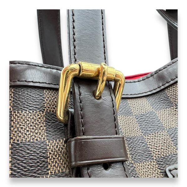 Hampstead MM Damier Ebene Top Handle Bag in Coated Canvas, Gold hardware - Image 7
