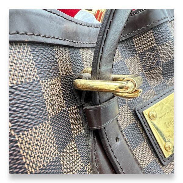 Hampstead MM Damier Ebene Top Handle Bag in Coated Canvas, Gold hardware - Image 9