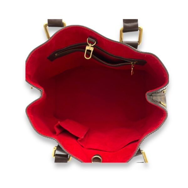 Hampstead PM Damier Ebene Top Handle Bag in Coated Canvas, Gold hardware - Image 11