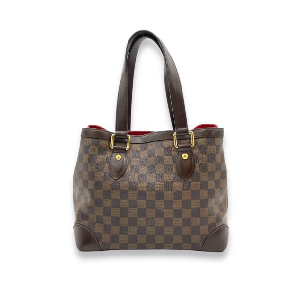 Hampstead PM Damier Ebene Top Handle Bag in Coated Canvas, Gold hardware - Image 2