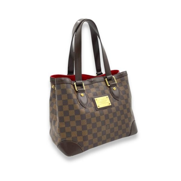 Hampstead PM Damier Ebene Top Handle Bag in Coated Canvas, Gold hardware - Image 3
