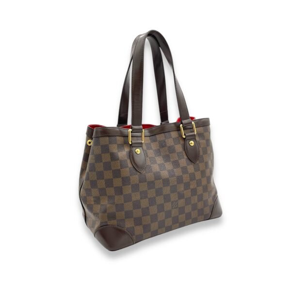 Hampstead PM Damier Ebene Top Handle Bag in Coated Canvas, Gold hardware - Image 4