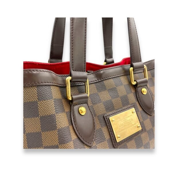 Hampstead PM Damier Ebene Top Handle Bag in Coated Canvas, Gold hardware - Image 6