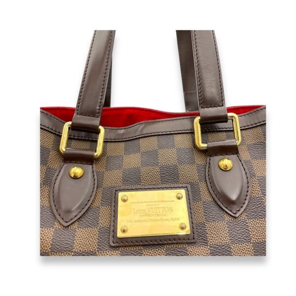 Hampstead PM Damier Ebene Top Handle Bag in Coated Canvas, Gold hardware - Image 7