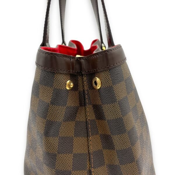 Hampstead PM Damier Ebene Top Handle Bag in Coated Canvas, Gold hardware - Image 8