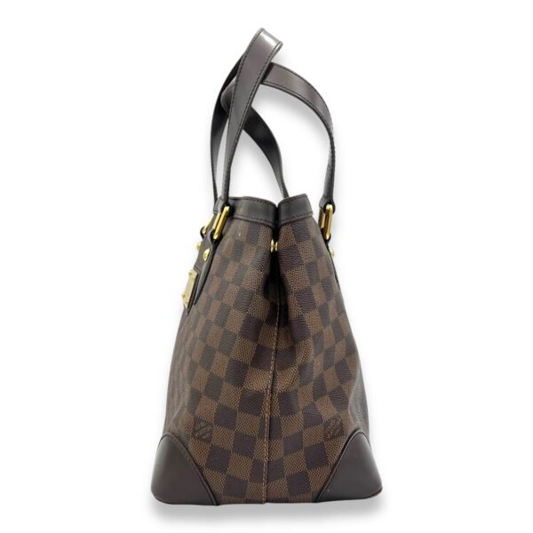 Hampstead PM Damier Ebene Top Handle Bag in Coated Canvas, Gold hardware - Image 4
