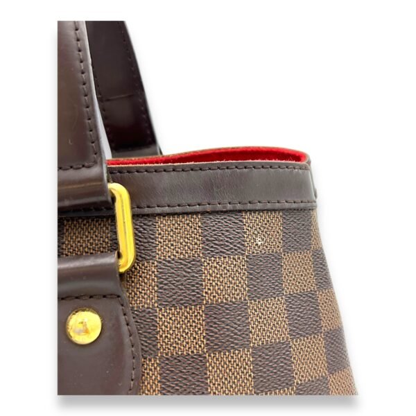 Hampstead PM Damier Ebene Top Handle Bag in Coated Canvas, Gold hardware - Image 7