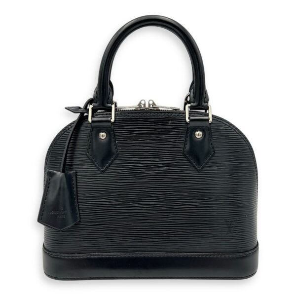 Alma Top Handle Bag BB Black in Epi Leather, Silver hardware