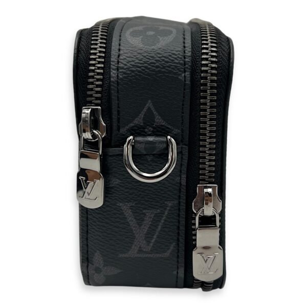 Alpha Wearable Wallet Grey Crossbody Bag in Monogram Coated Canvas, Silver hardware - Image 3