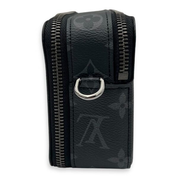 Alpha Wearable Wallet Grey Crossbody Bag in Monogram Coated Canvas, Silver hardware - Image 4