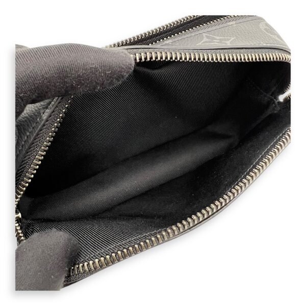 Alpha Wearable Wallet Grey Crossbody Bag in Monogram Coated Canvas, Silver hardware - Image 8