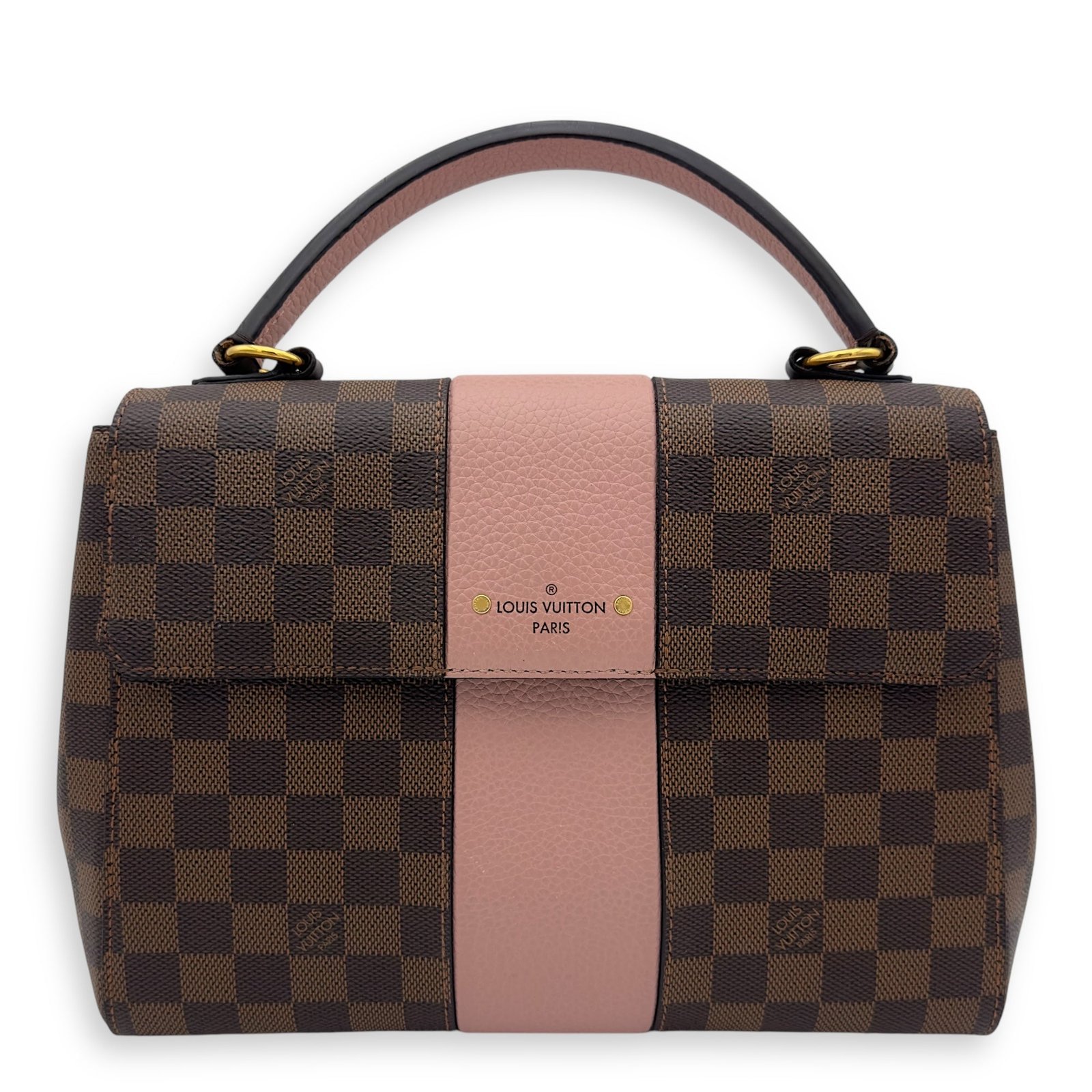 Bondstreet Top Handle Bag Brown in Coated Canvas, Gold hardware