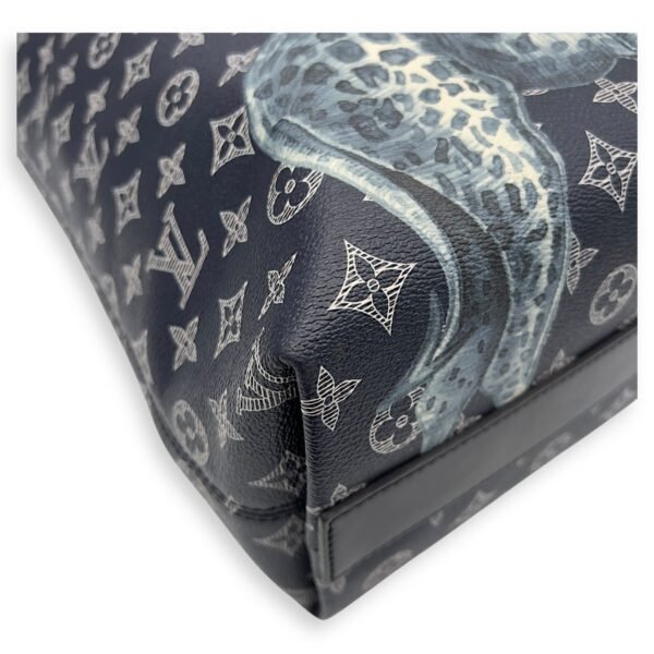 Chapman Brothers Tote Bag Blue in Coated Canvas, Silver hardware - Image 10