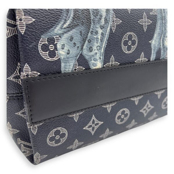 Chapman Brothers Tote Bag Blue in Coated Canvas, Silver hardware - Image 17